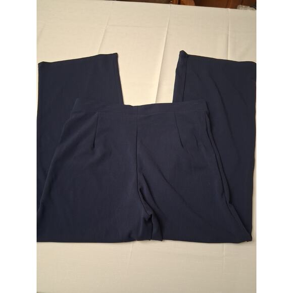H&M Navy Blue SAILOR PANTS Flared wide leg Womens Size L GOLD Button Front - Picture 11 of 13